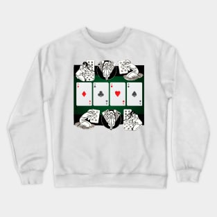 Lucky girls playing cards and playing cards Crewneck Sweatshirt